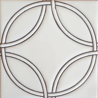 Ellipse  6x6 Handmade Ceramic Tile – Modern Geometric Design