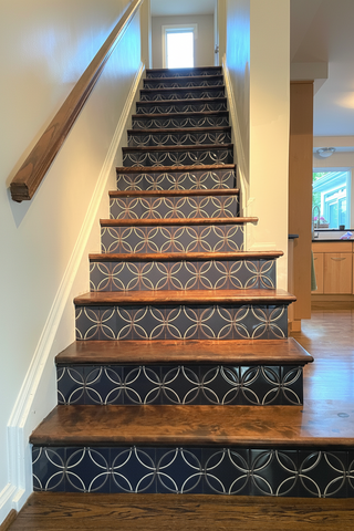 Ellipse  6x6 Handmade Ceramic Tile – Modern Geometric Design - Ceramic Concepts
