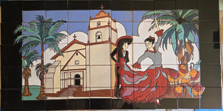Flamenco Dancers & Mission Tile Mural – 36" x 60"