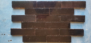 Handmade Black Brick Tile – Glazed Red Clay, 40 pcs (~5.3 sq ft per box)