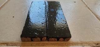 Handmade Black Brick Tile – Glazed Red Clay, 40 pcs (~5.3 sq ft per box)