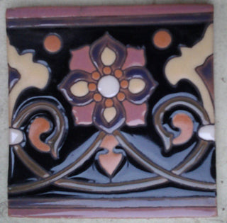 Gondola Flower Hand Glazed Malibu Tile ~ Kitchen Tile, Floor Tile, Spanish Tile (PRICE PER 4 PIECES)