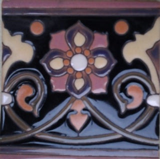 Gondola Flower Hand Glazed Malibu Tile ~ Kitchen Tile, Floor Tile, Spanish Tile (PRICE PER 4 PIECES)