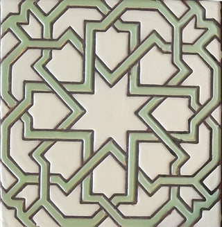 Over Stock Sale - 6x6 Hand-Painted Simple Marakesh Islamic Star Tile