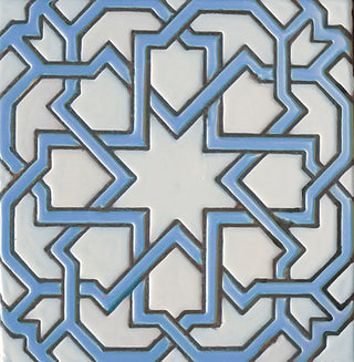 Over Stock Sale - 6x6 Hand-Painted Simple Marakesh Islamic Star Tile
