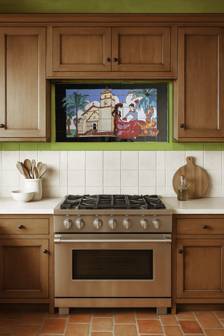 Flamenco Dancers & Mission Tile Mural – 36" x 60"