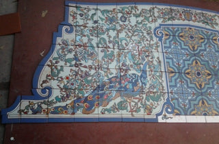 Malibu Peacock Tile Mural – 9'x3.5' Historic Spanish Revival Design