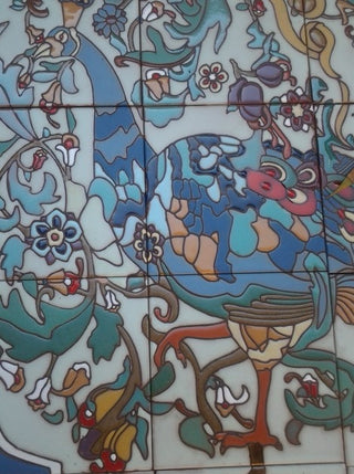 Malibu Peacock Tile Mural – 9'x3.5' Historic Spanish Revival Design