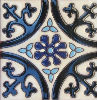 Hand Print Deco Tile 6x6 - Molly