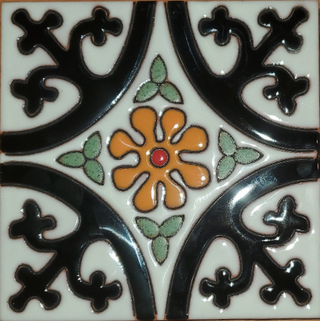 Hand Print Deco Tile 6x6 - Molly